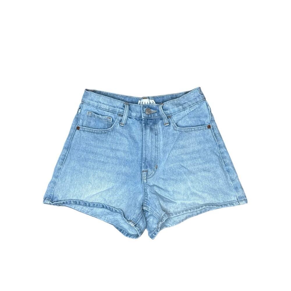 Cello Womens Denim Shorts XS High Rise Mom Shorts 100% Cotton Light Wash